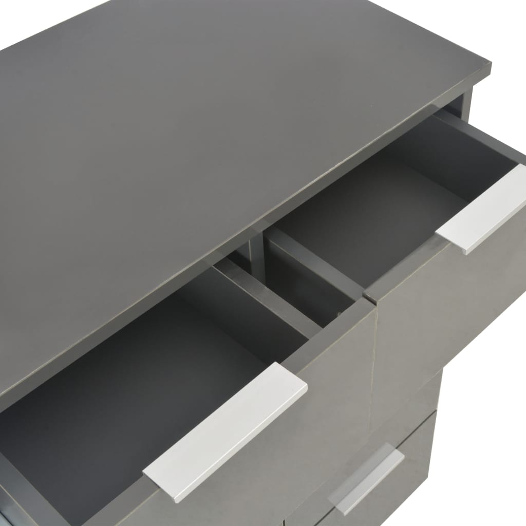 kommode 60x35x80 konstrueret træ grå højglans