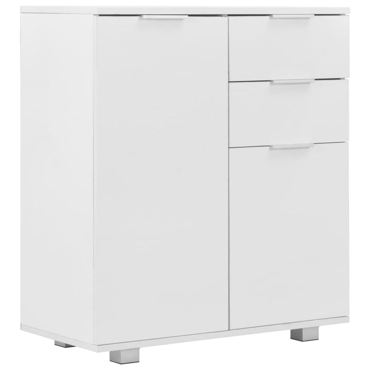 skænk 71 x 35 x 80 cm konstrueret træ hvid højglans