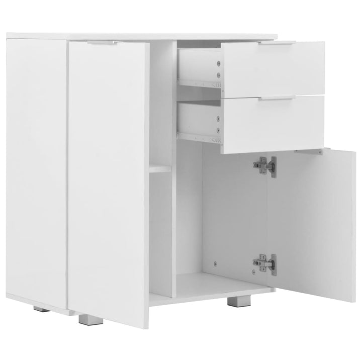 skænk 71 x 35 x 80 cm konstrueret træ hvid højglans
