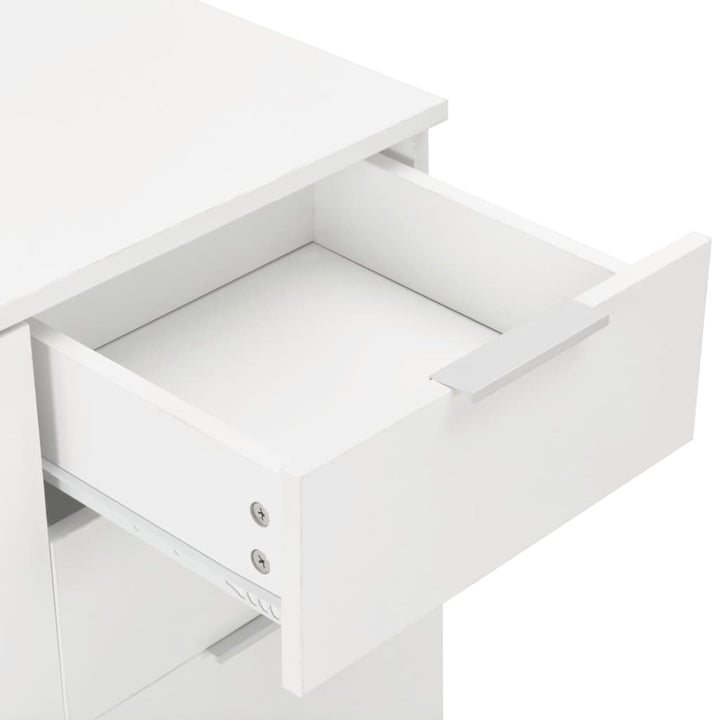 skænk 71 x 35 x 80 cm konstrueret træ hvid højglans