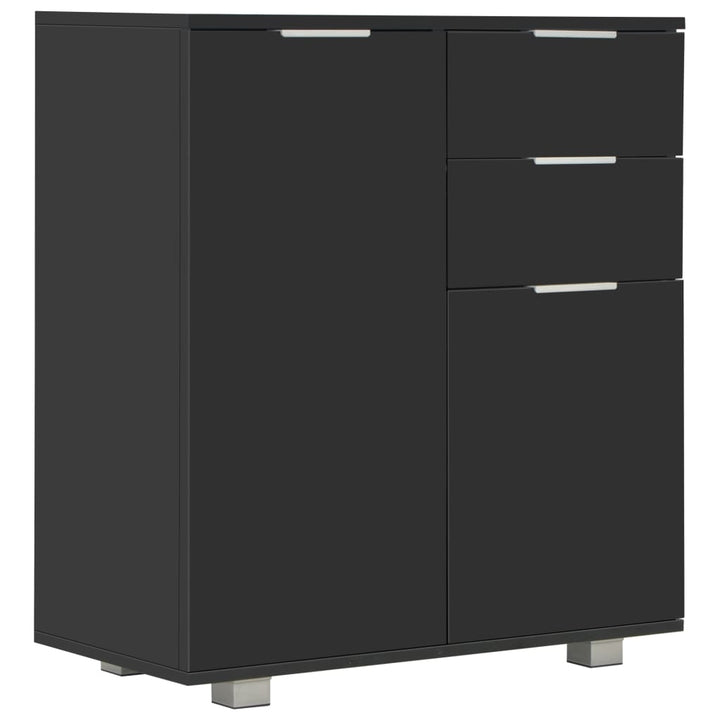 skænk 71x35x80 cm konstrueret træ sort højglans