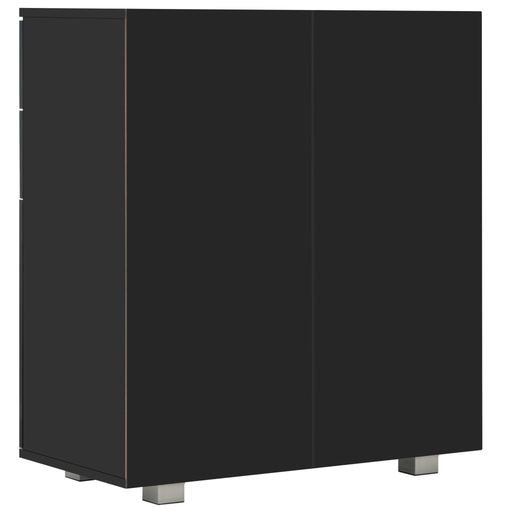 skænk 71x35x80 cm konstrueret træ sort højglans