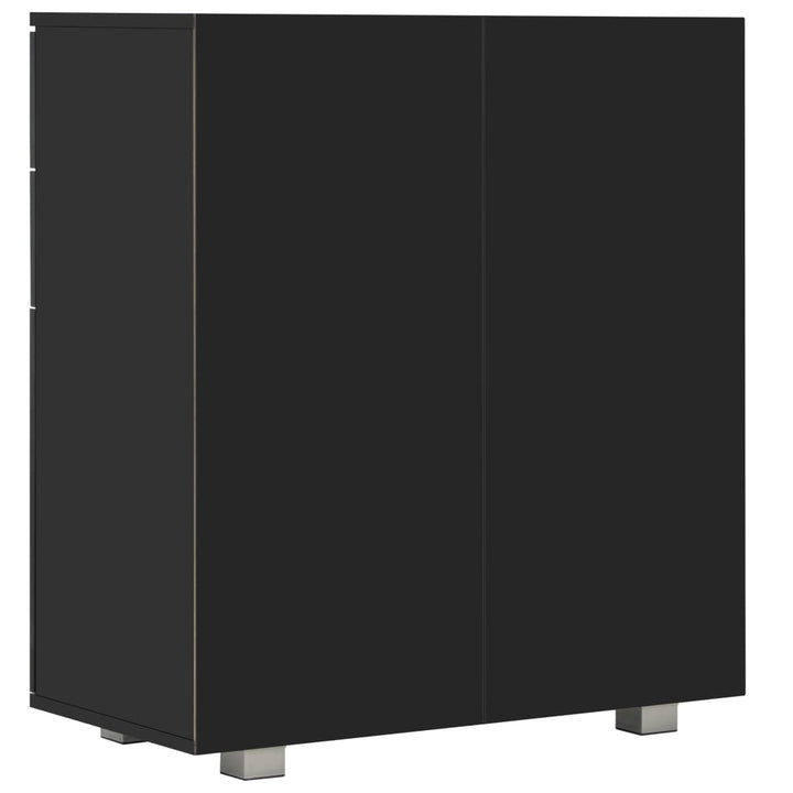 skænk 71x35x80 cm konstrueret træ sort højglans