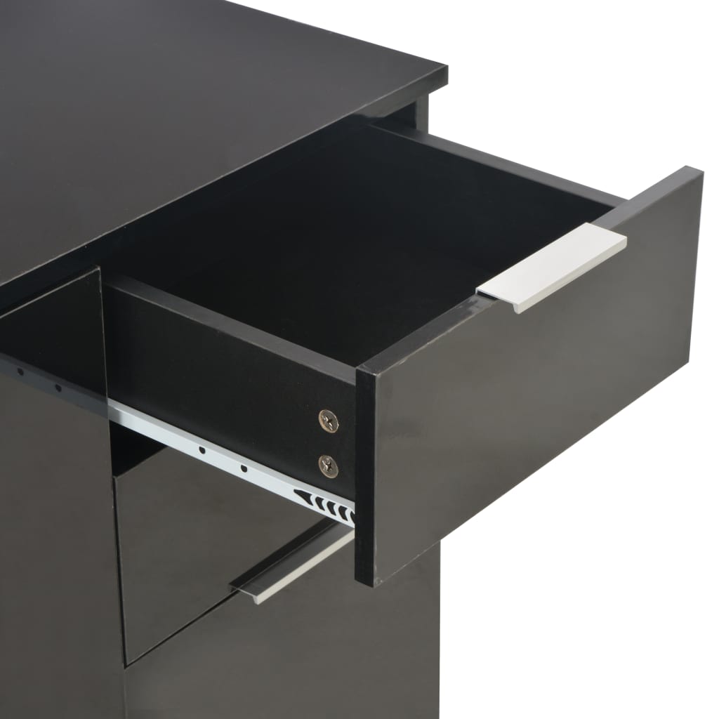 skænk 71x35x80 cm konstrueret træ sort højglans