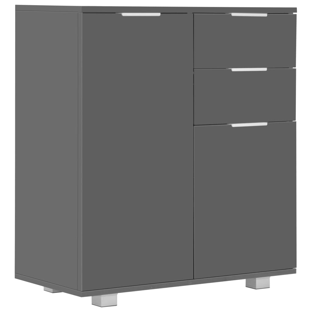 skænk 71x35x80 cm konstrueret træ grå højglans