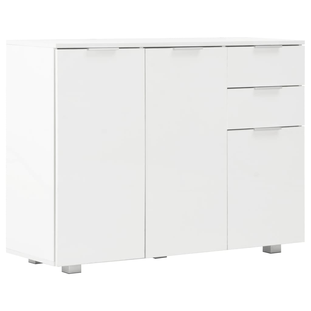 skænk 107x35x80,5 cm hvid højglans