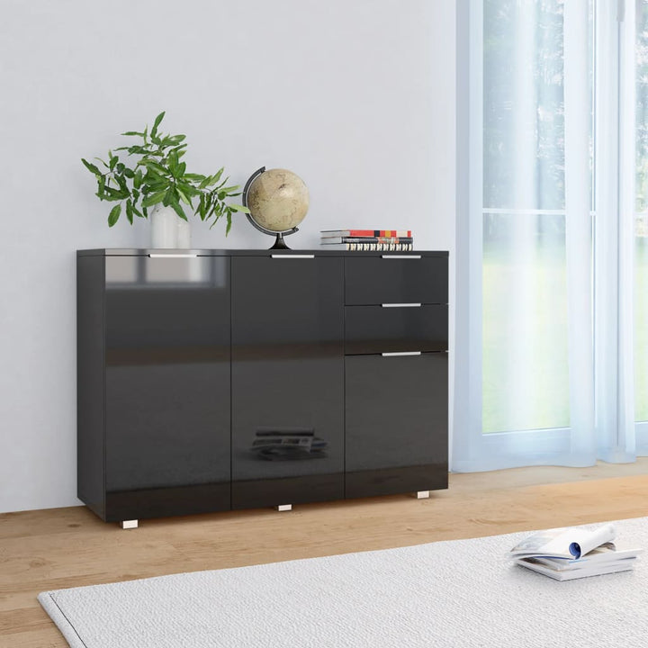 skænk 107x35x80,5 cm sort højglans