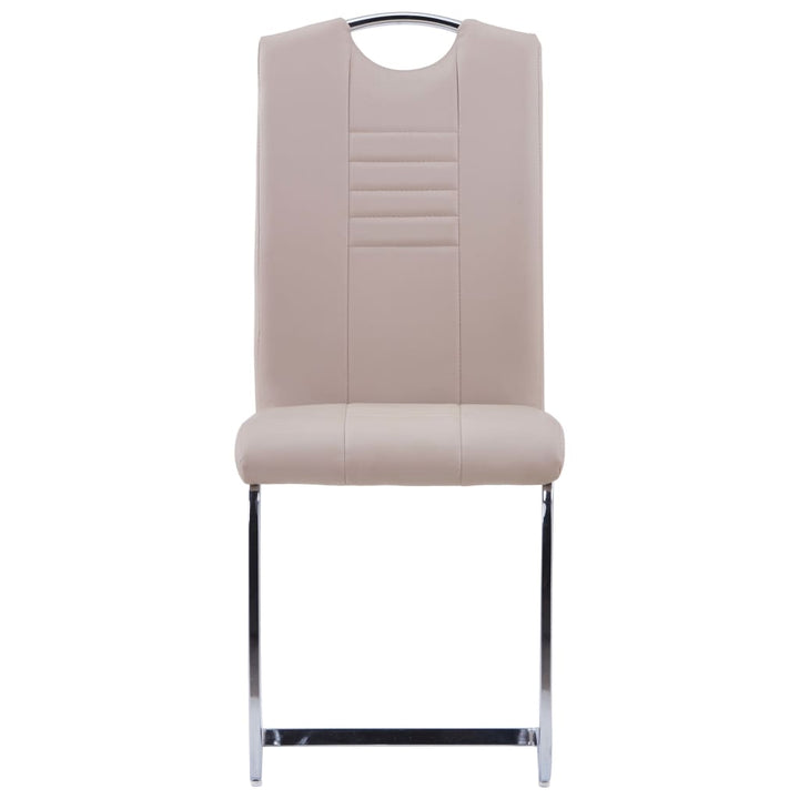 spisebordsstole med cantilever 2 stk. kunstlæder cappuccino