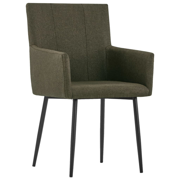 spisebordsstole med armlæn 2 stk. stof brun