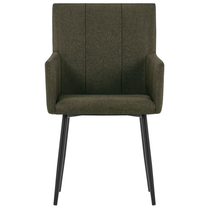 spisebordsstole med armlæn 2 stk. stof brun