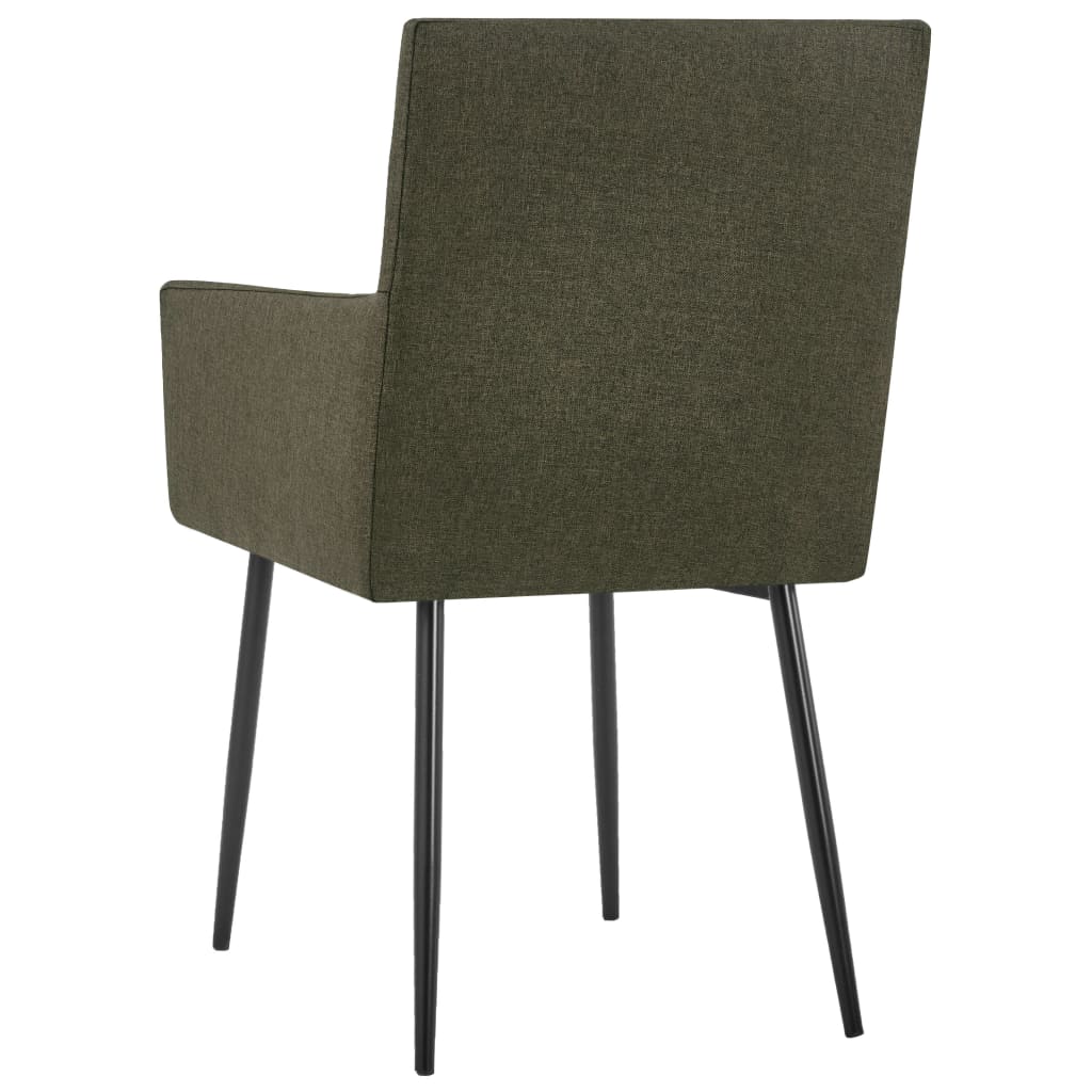 spisebordsstole med armlæn 2 stk. stof brun