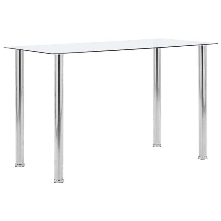 spisebord 120x60x75 cm hærdet glas gennemsigtig