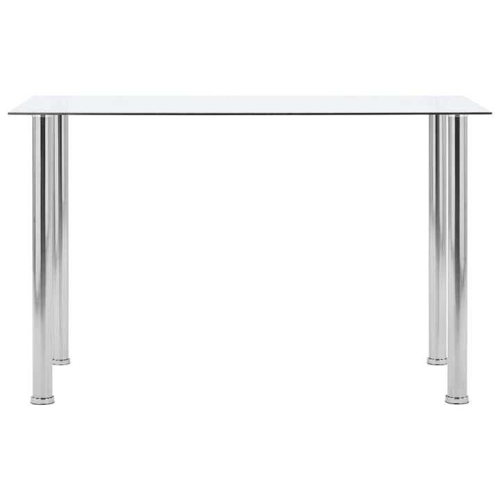 spisebord 120x60x75 cm hærdet glas gennemsigtig