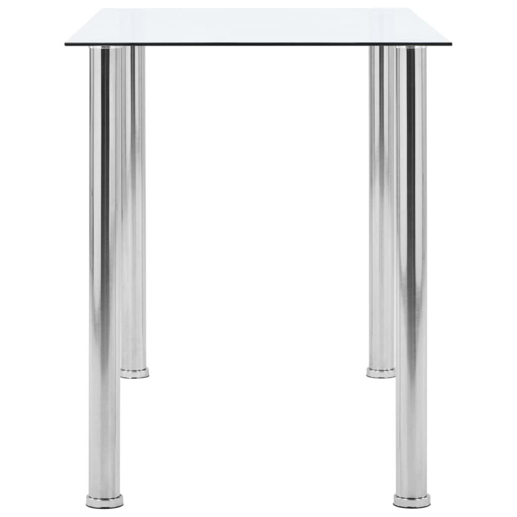 spisebord 120x60x75 cm hærdet glas gennemsigtig