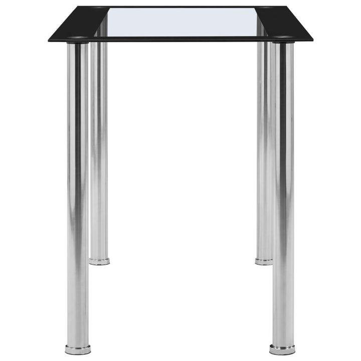 spisebord 120x60x75 cm hærdet glas sort og gennemsigtig