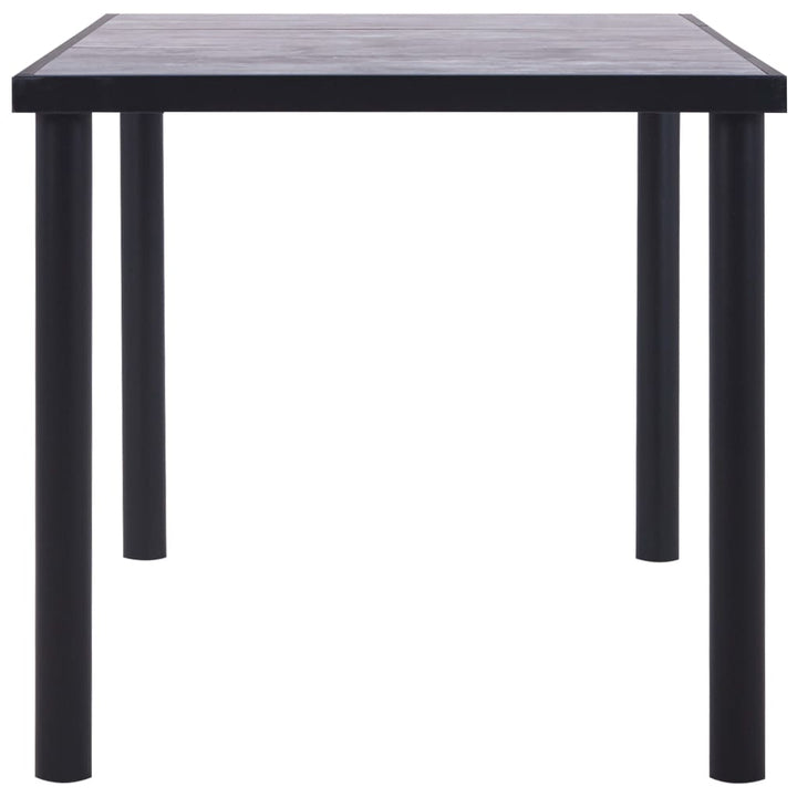 spisebord 160x80x75 cm MDF sort og betongrå