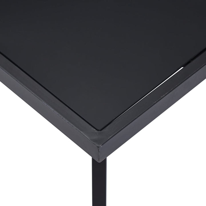 spisebord 140x70x75 cm hærdet glas sort