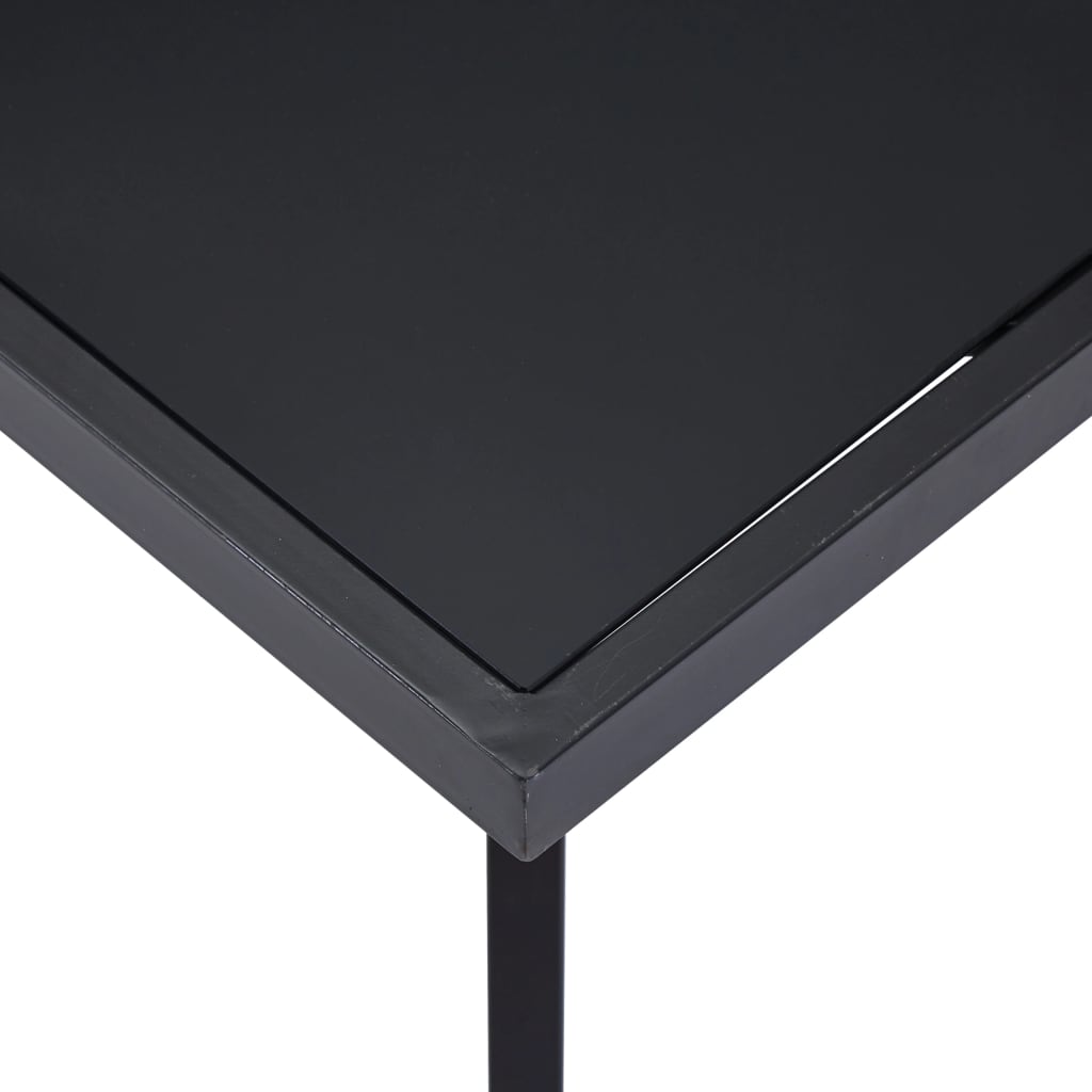 spisebord 160x80x75 cm hærdet glas sort