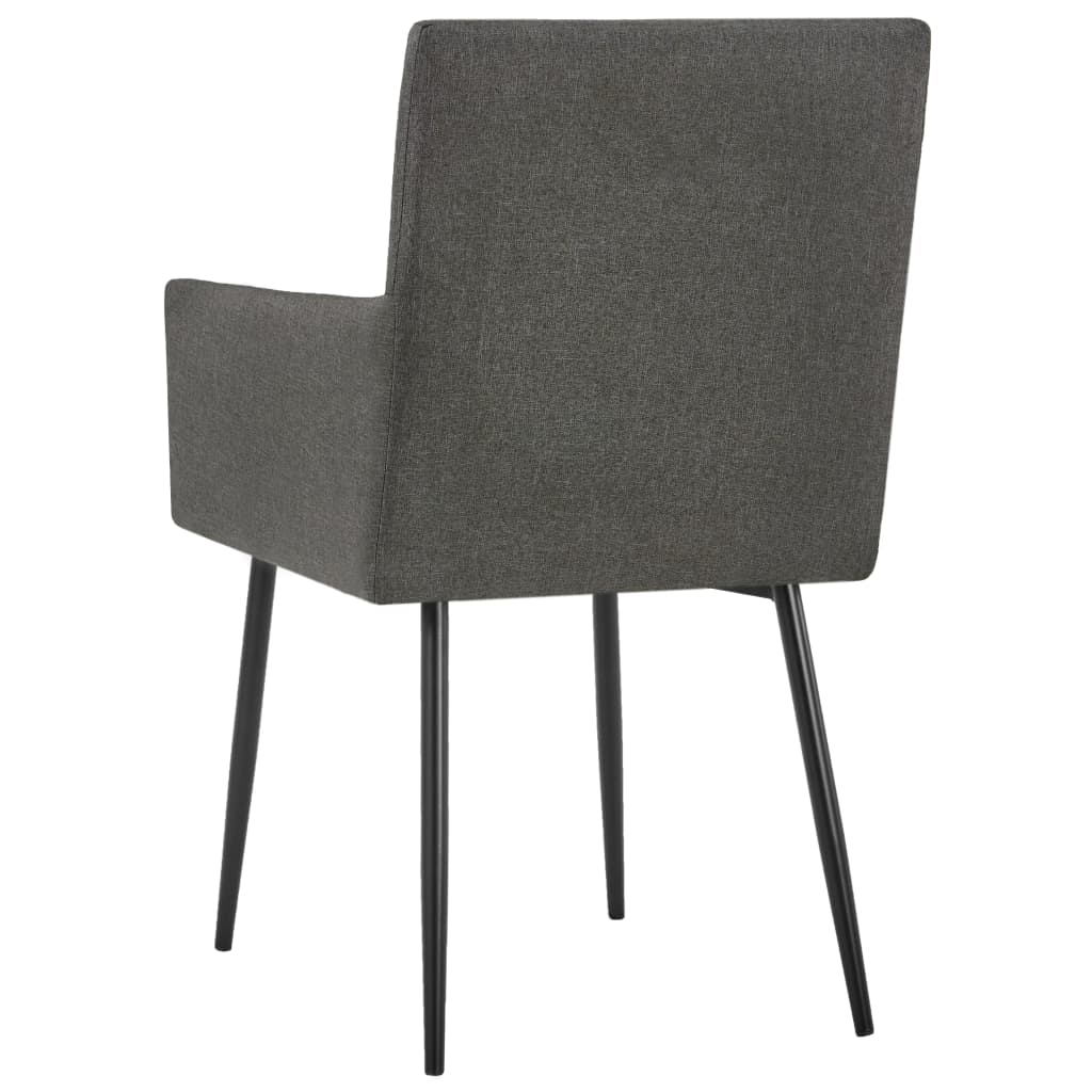 spisebordsstole med armlæn 2 stk. gråbrun stof