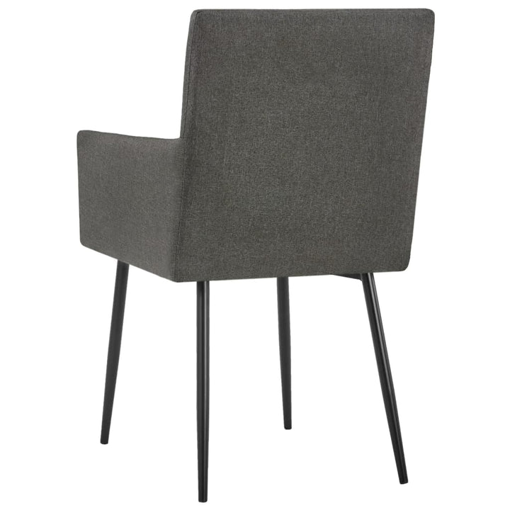 spisebordsstole med armlæn 2 stk. gråbrun stof