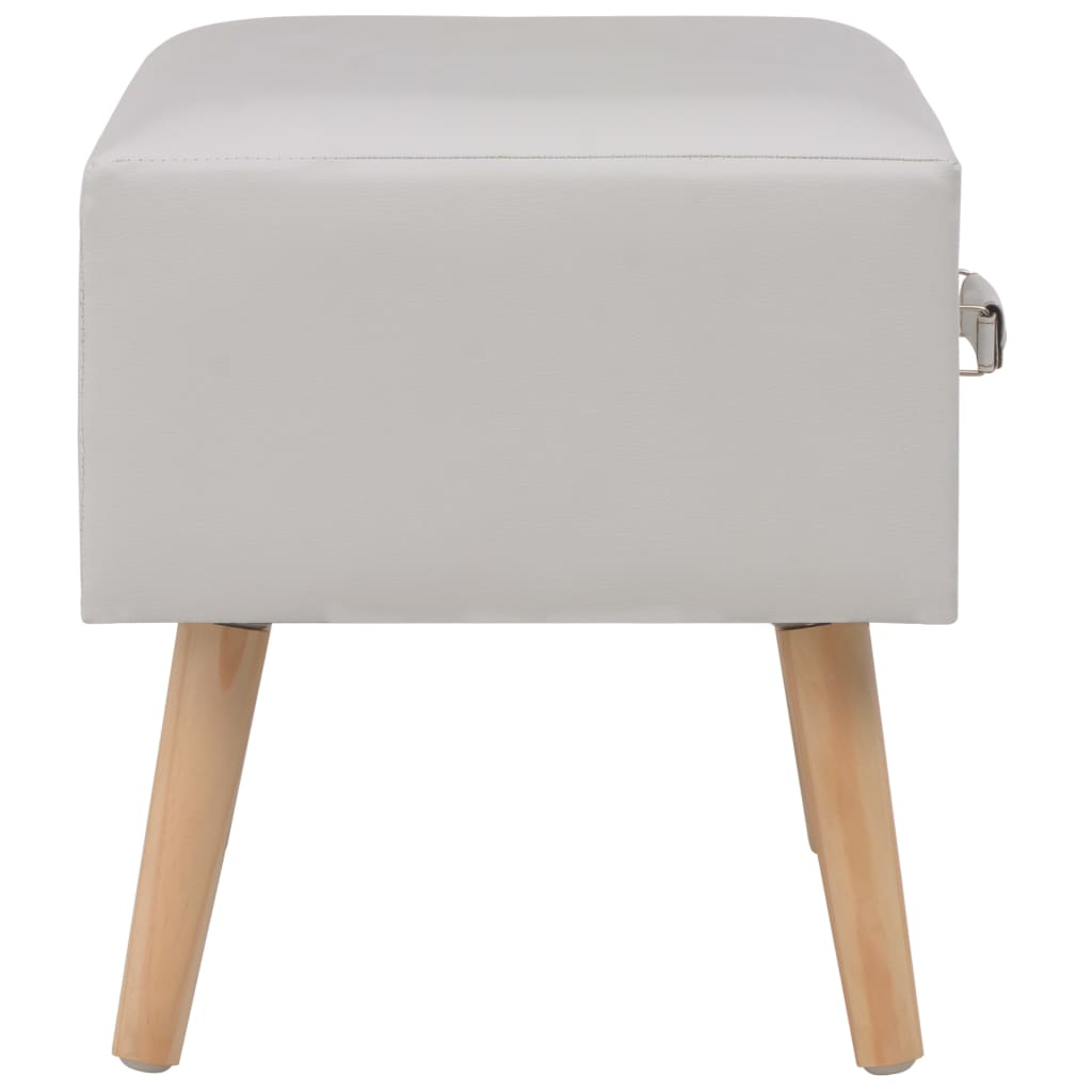sengeskabe 2 stk. 40 x 35 x 40 cm kunstlæder hvid