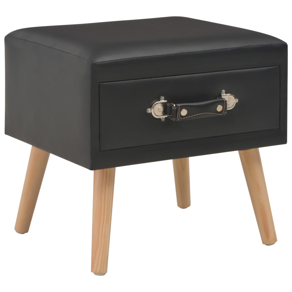 sengeskabe 2 stk. 40 x 35 x 40 cm kunstlæder sort