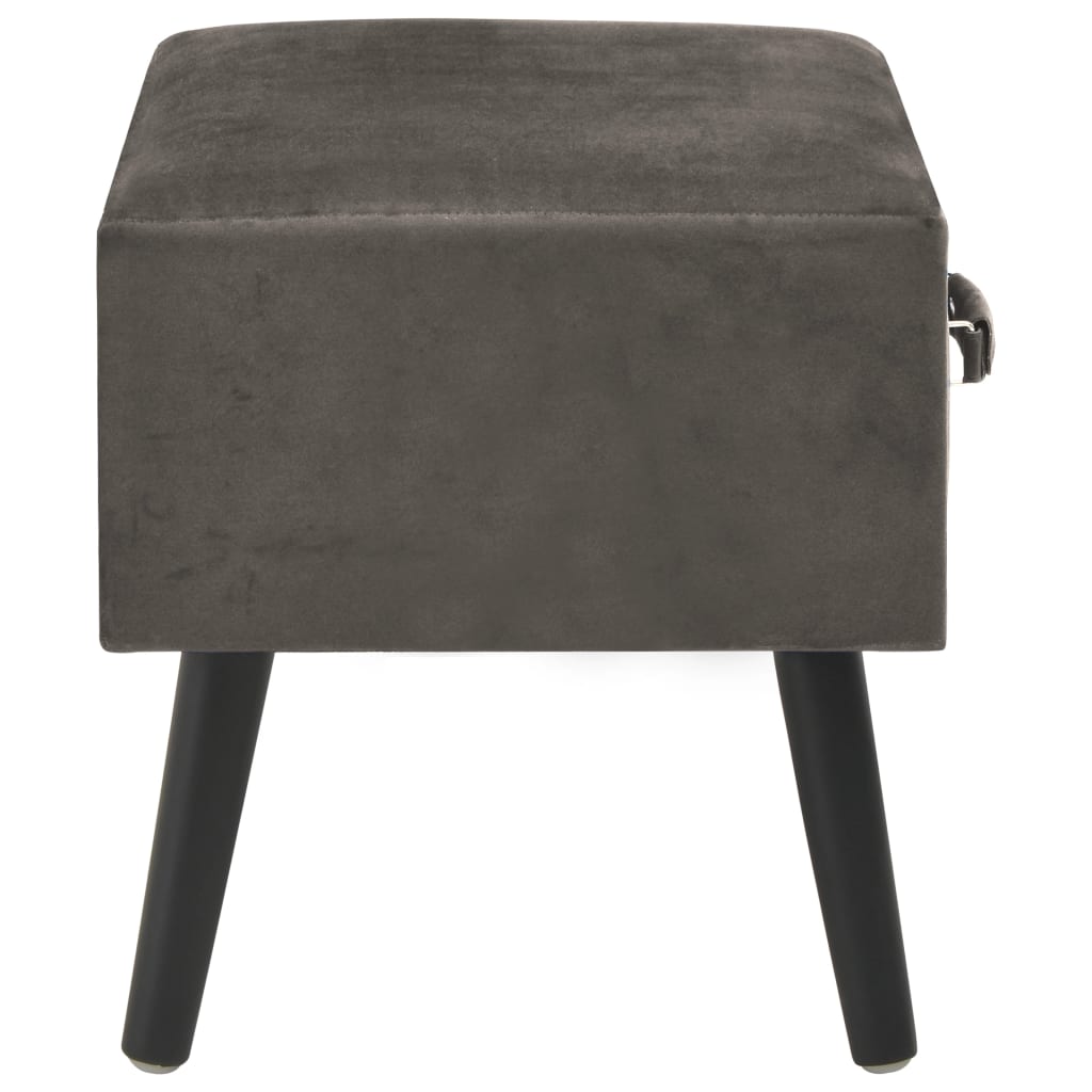sengeskabe 2 stk. 40 x 35 x 40 cm fløjl grå