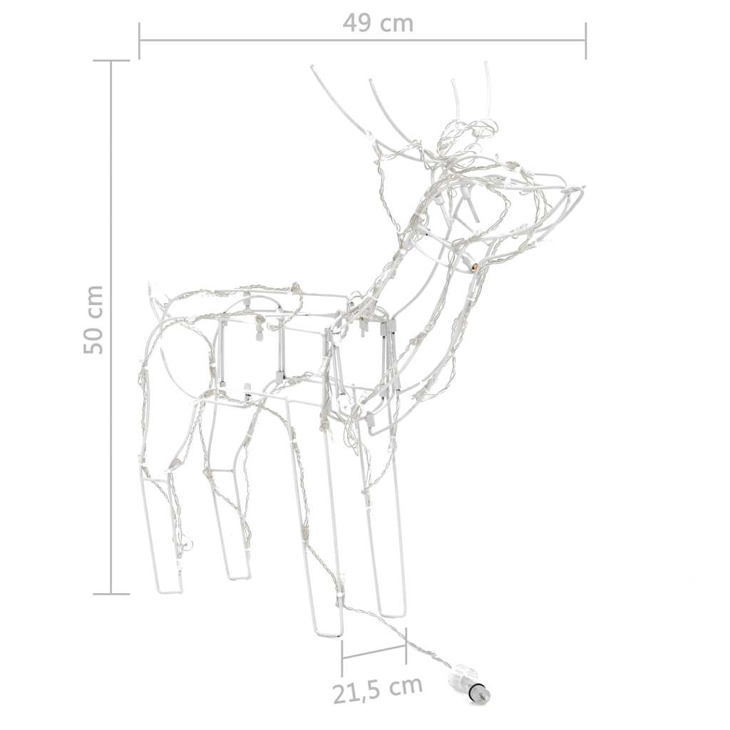 julelysdisplay i 3 dele Rensdyr 229 LED'er