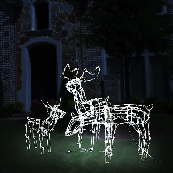 julelysdisplay i 3 dele Rensdyr 229 LED'er