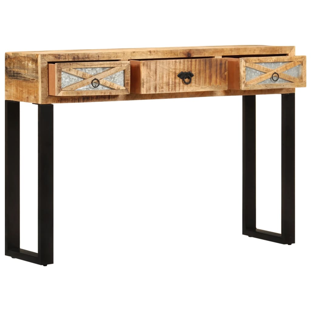 konsolbord massivt mangotræ 110 x 30 x 76 cm