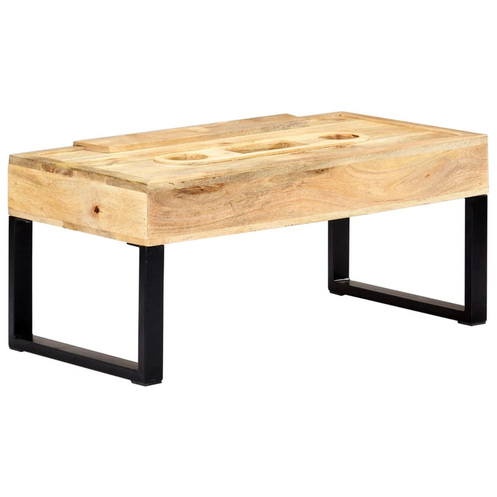 sofabord i kassettestil 100 x 52 x 45 cm massivt mangotræ