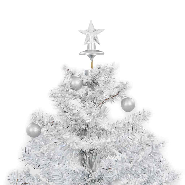 juletræ med snefald paraplyfod 75 cm hvid