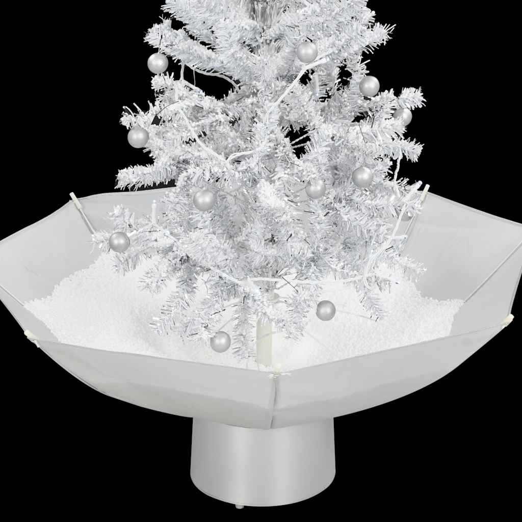 juletræ med snefald paraplyfod 75 cm hvid