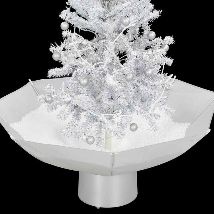 juletræ med snefald paraplyfod 75 cm hvid