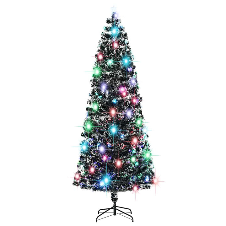 juletræ med juletræsfod og lys 240 cm fiberoptisk