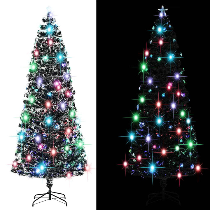 juletræ med juletræsfod og lys 240 cm fiberoptisk