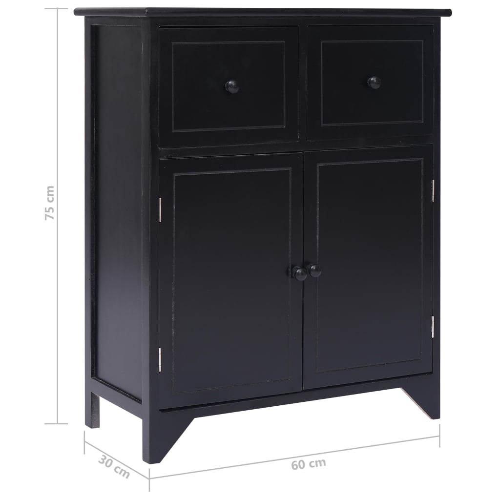 skab 60x30x75 cm kejsertræ sort