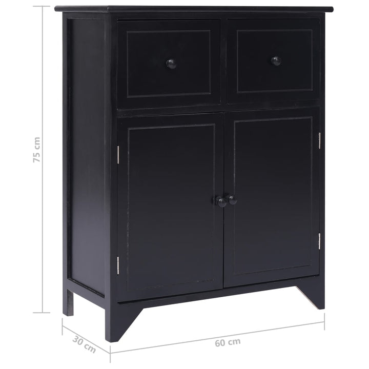 skab 60x30x75 cm kejsertræ sort