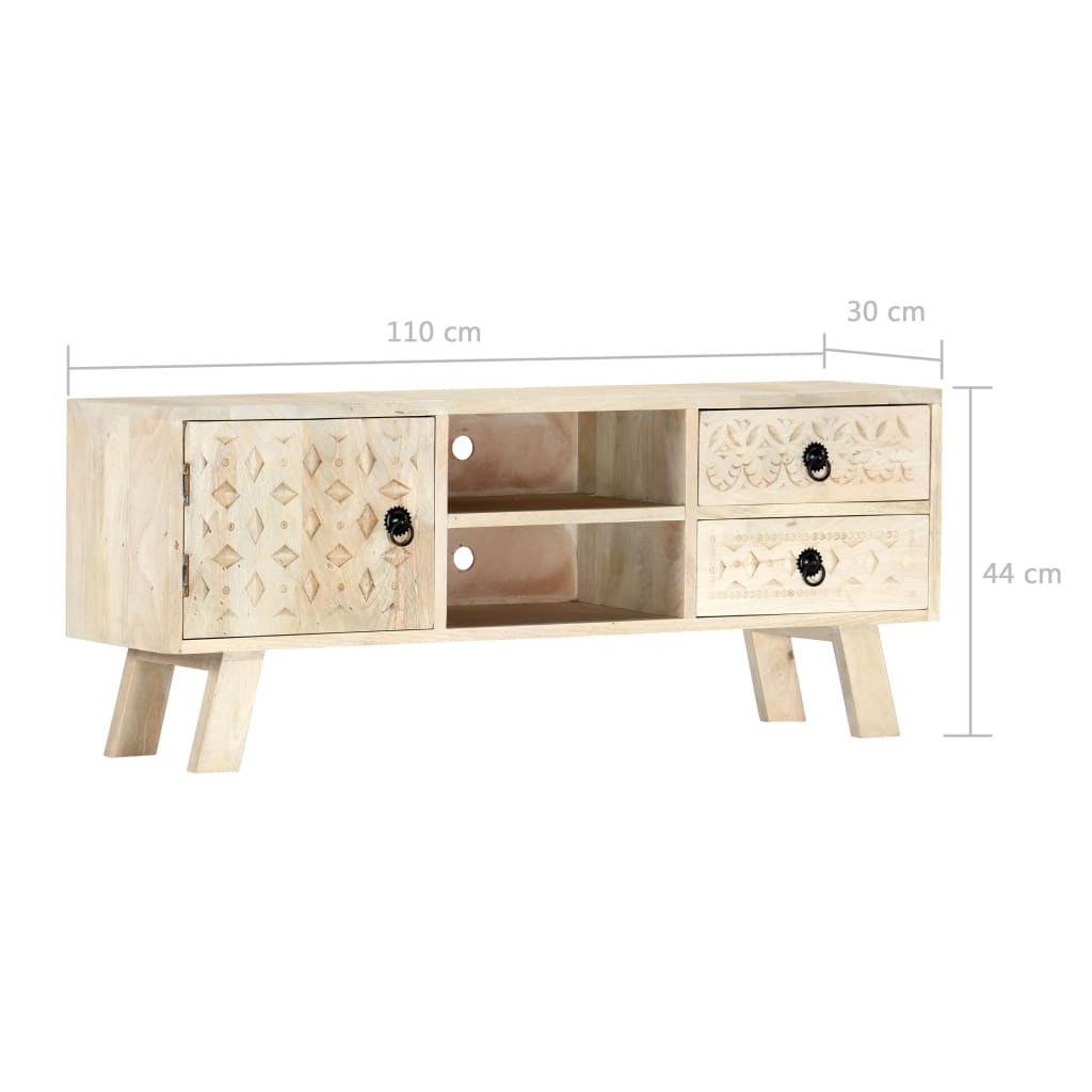 tv-skab 110 x 30 x 44 cm massivt mangotræ