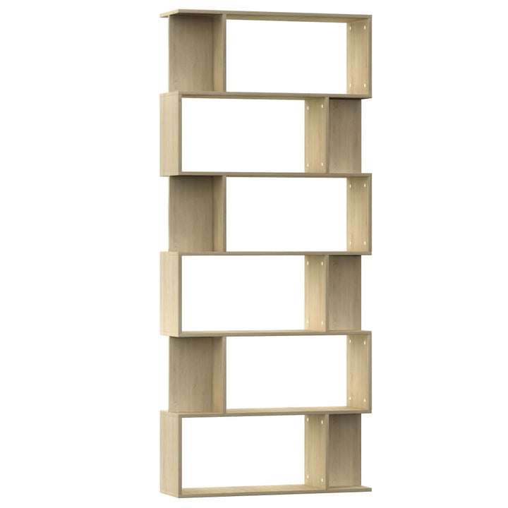 bogreol/rumdeler 80x24x192 cm konstrueret træ sonoma-eg