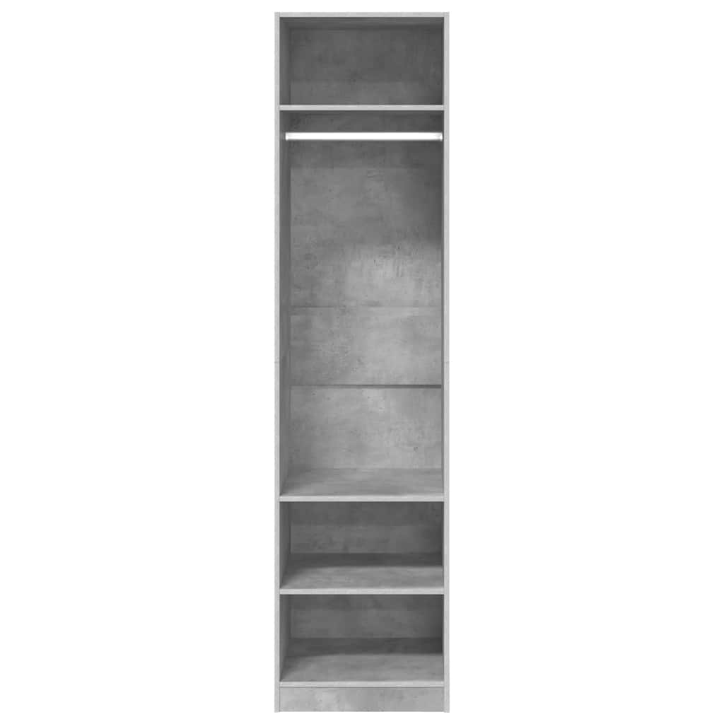 klædeskab 50x50x200 cm konstrueret træ betongrå