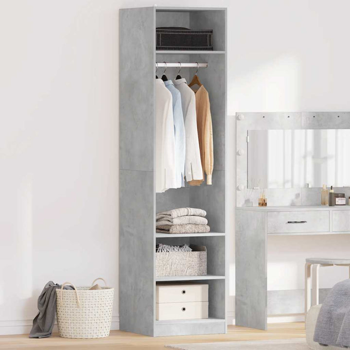 klædeskab 50x50x200 cm konstrueret træ betongrå
