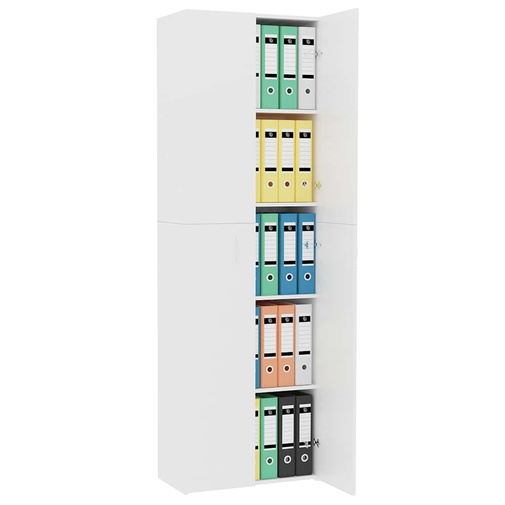 kontorskab 60x32x190 cm konstrueret træ hvid