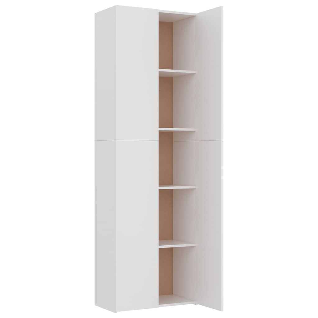 kontorskab 60x32x190 cm konstrueret træ hvid