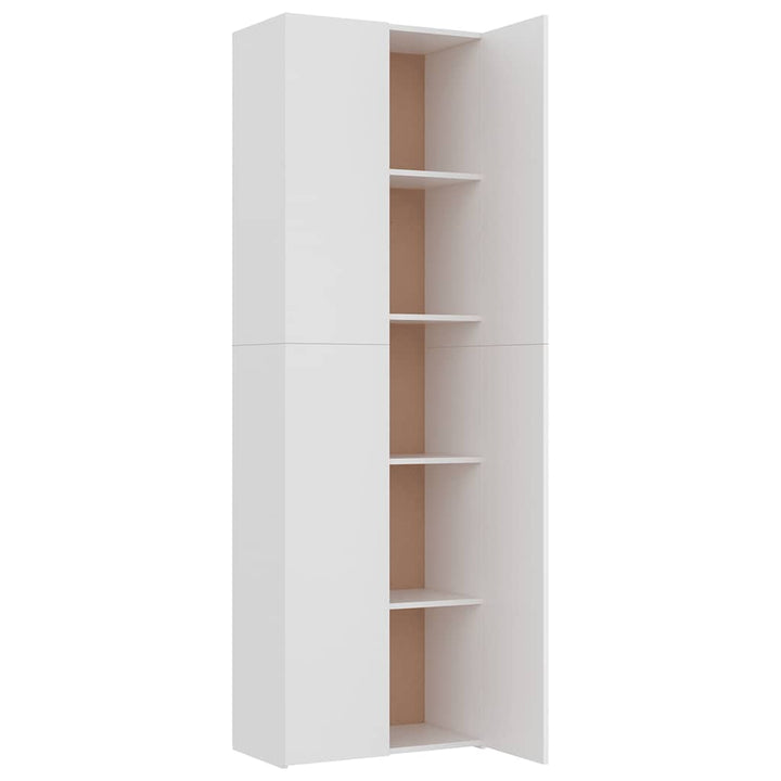 kontorskab 60x32x190 cm konstrueret træ hvid