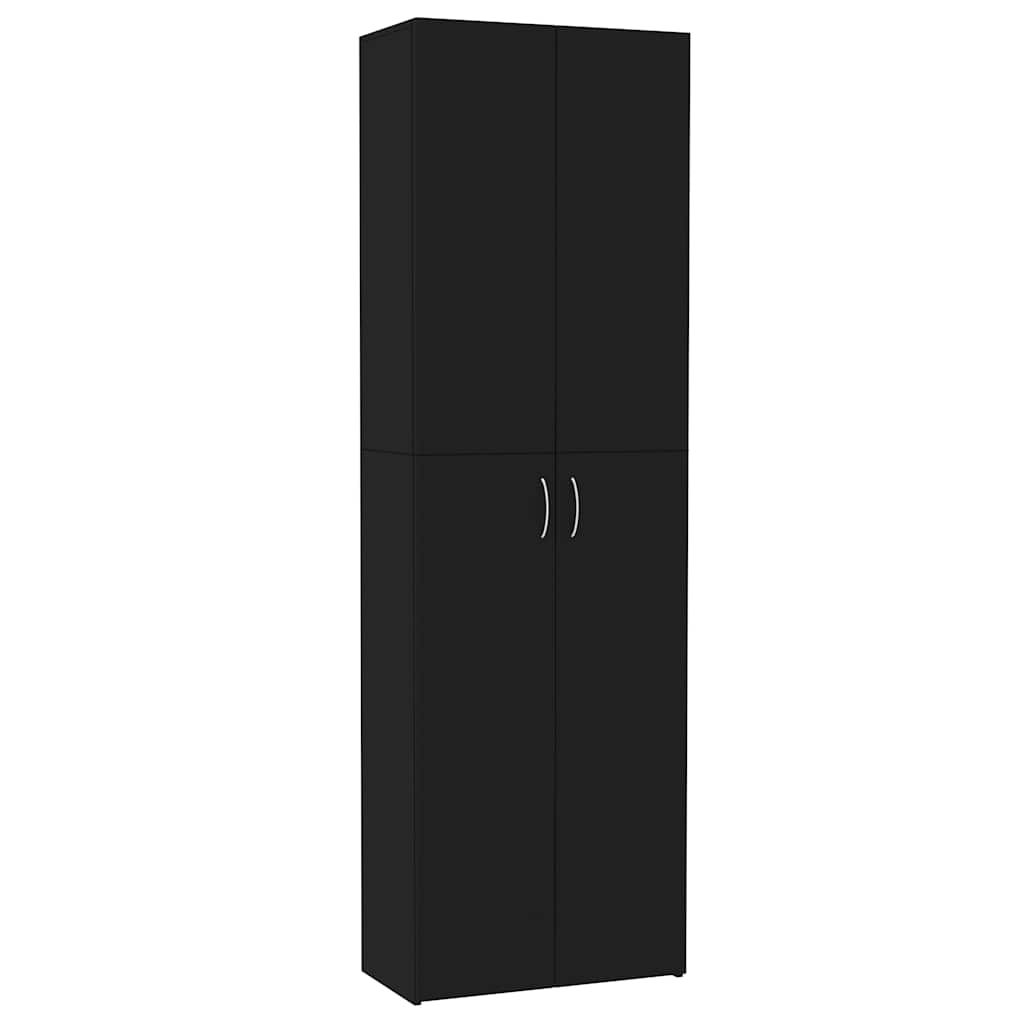 kontorskab 60x32x190 cm konstrueret træ sort