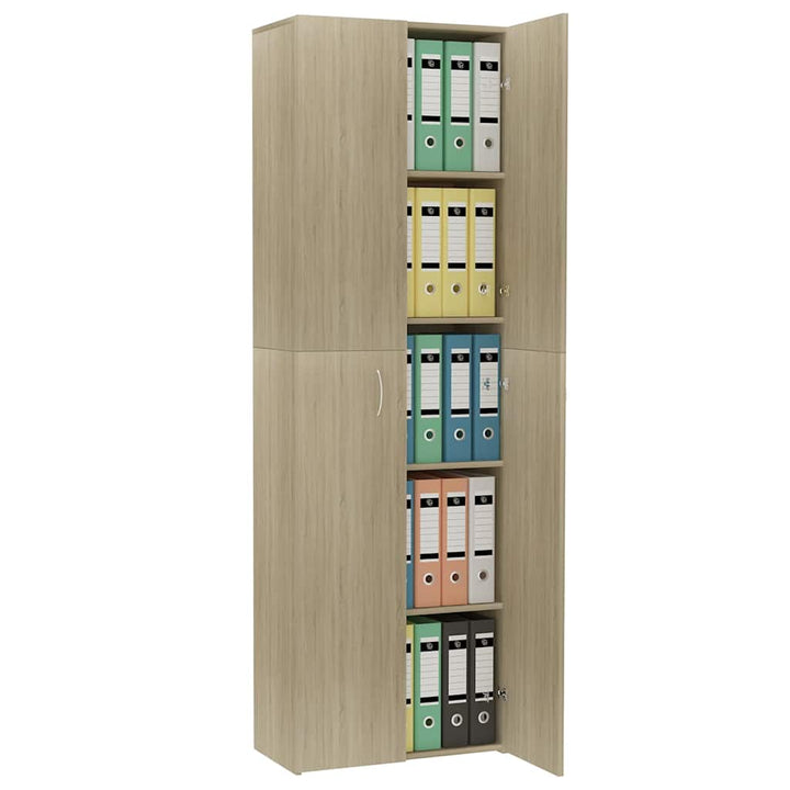 kontorskab 60x32x190 cm konstrueret træ sonoma-eg