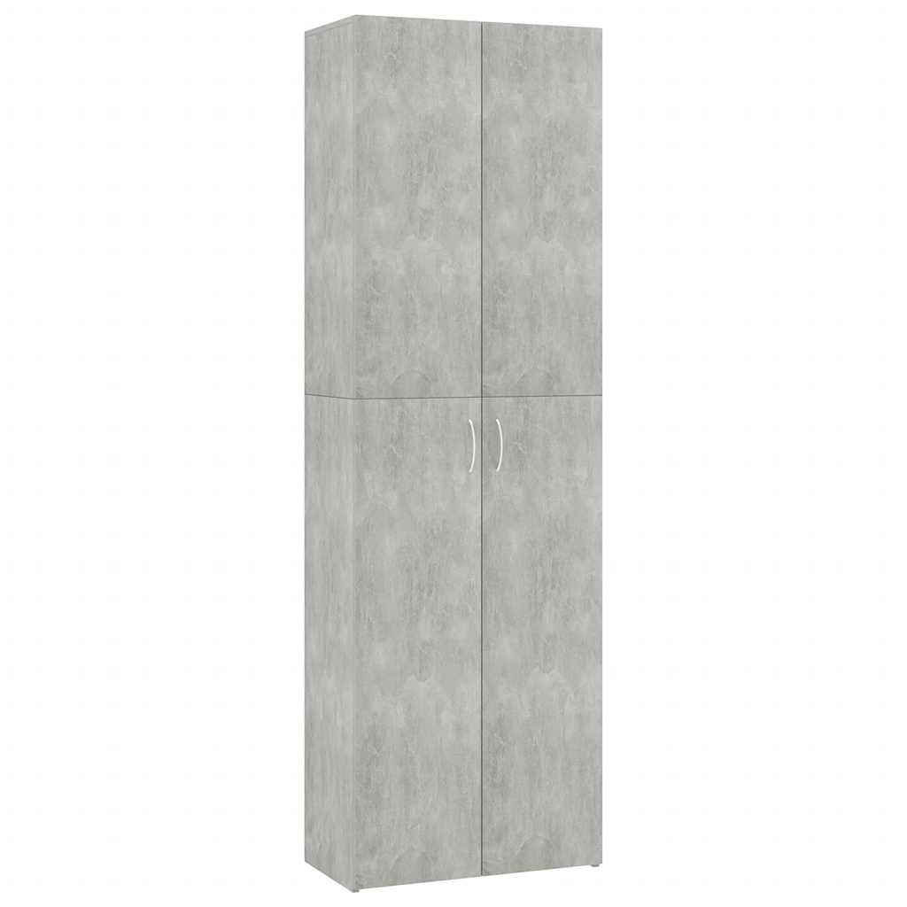 kontorskab 60x32x190 cm konstrueret træ betongrå