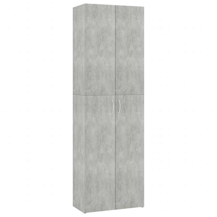 kontorskab 60x32x190 cm konstrueret træ betongrå