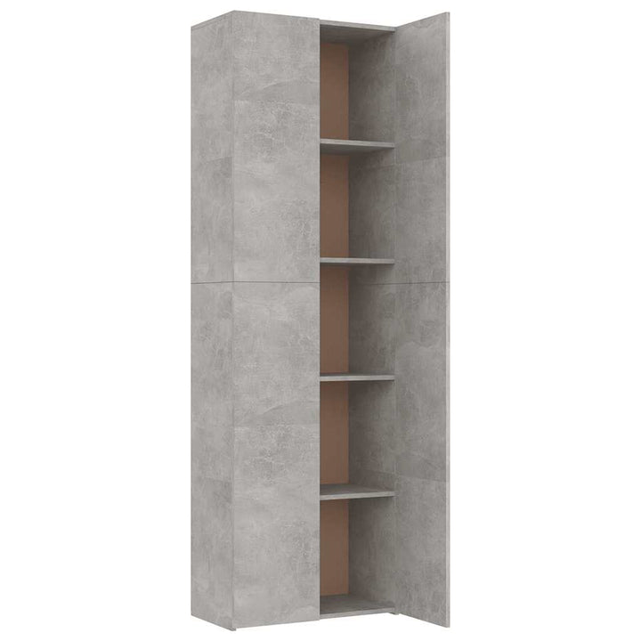 kontorskab 60x32x190 cm konstrueret træ betongrå